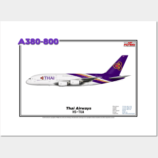 Airbus A380-800 - Thai Airways (Art Print) Posters and Art